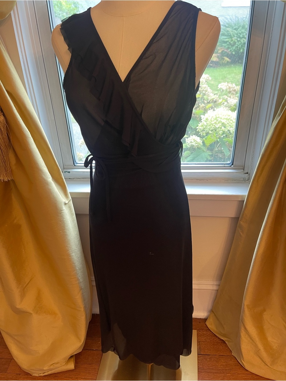 Profile By Gottex Black Wrap-Style Midi Dress Beach Cover Up